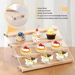 3 Tier Bamboo and Acrylic multi purpose stand