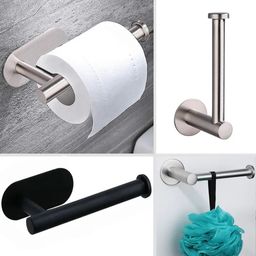 Adhesive Toilet Roll Paper Holder Organizer 