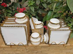 30pcs Classy Dinner set with Gold rim