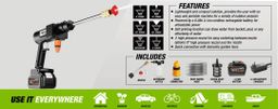 48VF High Pressure Cordless Car Washer Wireless Spray Portable Water Cleaning Machine for Gardening with two Lithium Battery 🔋 
