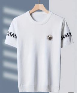 Pullover tricoté à manches courtes 