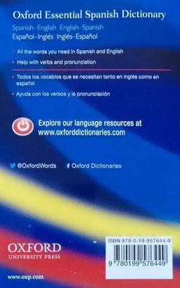 Dictionnaire Oxford Essentiel Anglais/Espagnol