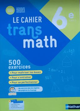 Trans Math, Le Cahier (Nathan) - 6ieme