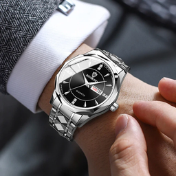 BINBOND B5552 Waterproof Luminous Fashion Quartz Watches Fashion Men Watch Stainless Steel Band Wristwatch