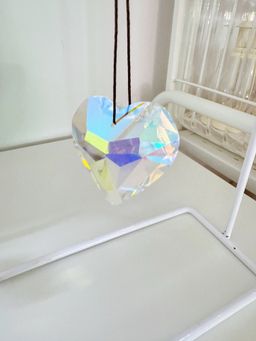 Heart glass car pendant