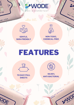 WODE WIPES Baby Safe Antiseptic Wipes - Small (20 Sheets)