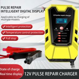 Carregador e reparador de bateria inteligente 12v 6A carro moto