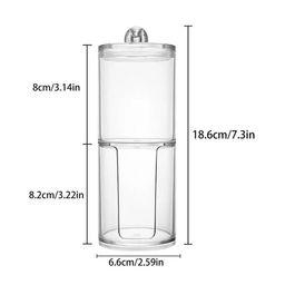 2 layer  Acrylic Multifunctional Round Qtip Storage Box