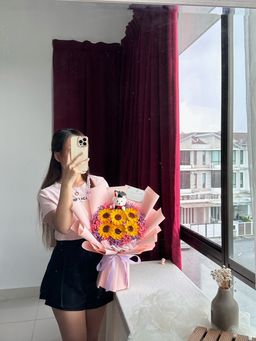 (GB016) Graduation Bear Sunflower Mixed Bouquet