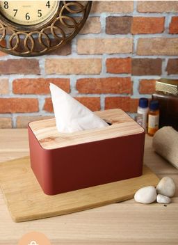 Bamboo lid Napkin Tissue  Holder