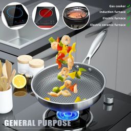 28cm Non-Stick Honeycomb Stainless Steel Frying Pan