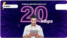 20mbps Unlimited Fiber Internet + IPTV