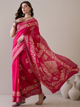 Pink: Soft Silk With Cotton Blend.