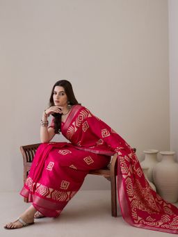 Pink: Soft Silk With Cotton Blend.