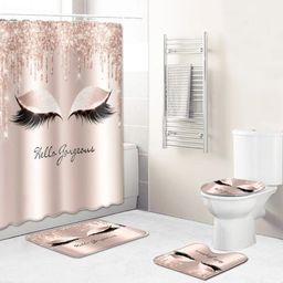  4 pcs set bathroom shower curtain set 