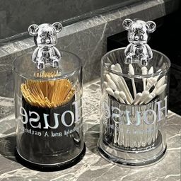 Cute bear Toothpick / cotton swab / Earbud Box