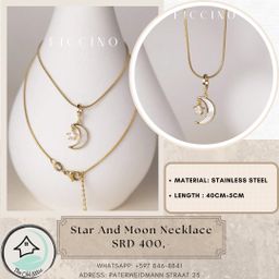 Star and moon necklace 