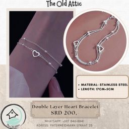 Double layered heart bracelet 