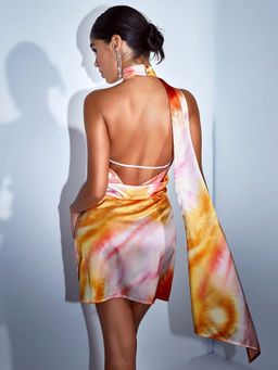 Tie-Dye Backless Dress