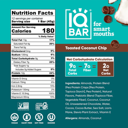 IQ BAR Toasted Coconut Chip Protein Bar
