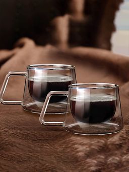 Heat-Resistant Borosilicate Double- Wall Glass Coffee Mug