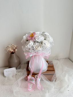 9 Stalk Soap Rose Bridal Bouquet 