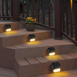 4 Piece Outdoor solar Deck Lights Step Lights (4 piece Set)