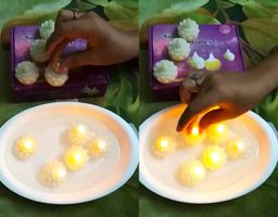 Lotus 🪷 Design smokeless water sensor diya (single unit)
