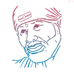 R015_Sai Baba2 Wall Stencil