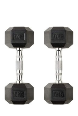 5KG RUBBER HEAD DUMBBELLS 