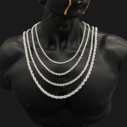 Real 10K 14k 3-6MM  Rope Chain  (MEN) 