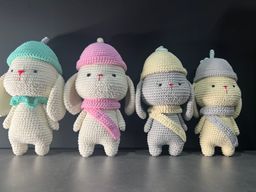 Peach & Lemon Bunny | Handmade Crochet Bunny | 100% Premium Cotton Yarn