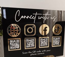 Let’s Get Social QR Code Acrylic Signage