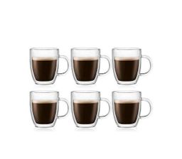 6PCS DOUBLE WALL COFFEE GLASSES 