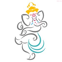 R316_Vinayaga9 Wall Stencil 