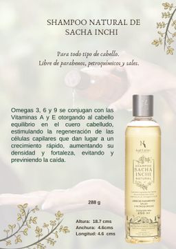 Shampoo Natural De Sacha Inchi
