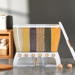Acrylic Partitioned Rice/Cereal Dispenser 
