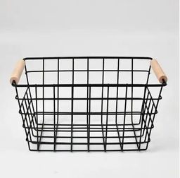 Metal Wire Storage Basket With Handle
