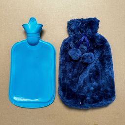 Hot Water Bottle with Fur Fleece Cover 