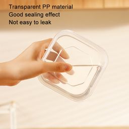 6pcs Transparent Food Storage Box Refrigerator Vegetable Meat Container, Style: 350ml Transparent Lid