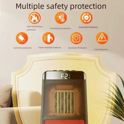 Desktop PTC Heater Dynamic Flame Light Warmer UK Plug 