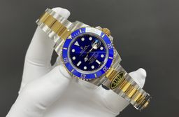 Super Clone Submariner Date Blue Dial Steal Gold Oyster Bracelet - 3235 Movement