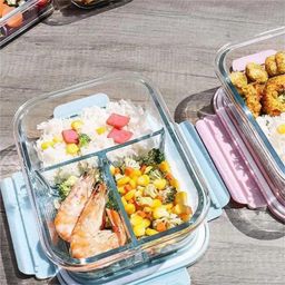 3 GRID GLASS LUNCH BOX