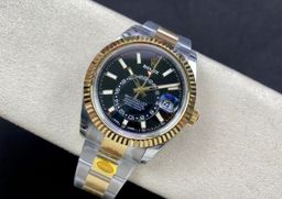 Super Clone Sky-Dweller 42MM Two-Tone Gold & Steel, Black Dial, Oyster