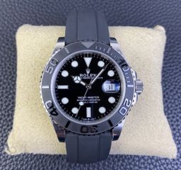 Super Clone Yacht-Master 42mm 226659 Best Edition Black Dial 3D Black Ceramic Bezel on Black Oysterflex Strap