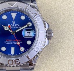 Super Clone Yacht Master 126622 Blue Dial with Red Second Hand 904L Stainless Steel Case & Oyster Steel Bracelet