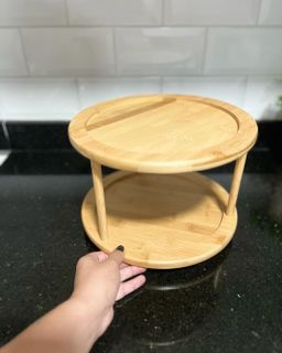 Bamboo rotating spice rack