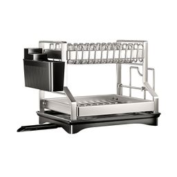  2-Tier Kitchen Dish Rack with drain tray