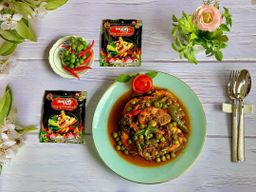 ဇလုံကြီး_ငါးရွှေငရုတ်သီးရခိုင်ချက် 