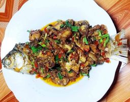 ဇလုံကြီး_ပုစွန်ခရမ်းချဥ်သီးငပိချက် 